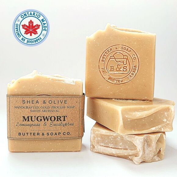 🌿Three Homemade Mugwort Herbal Soaps - Picture 3 of 4